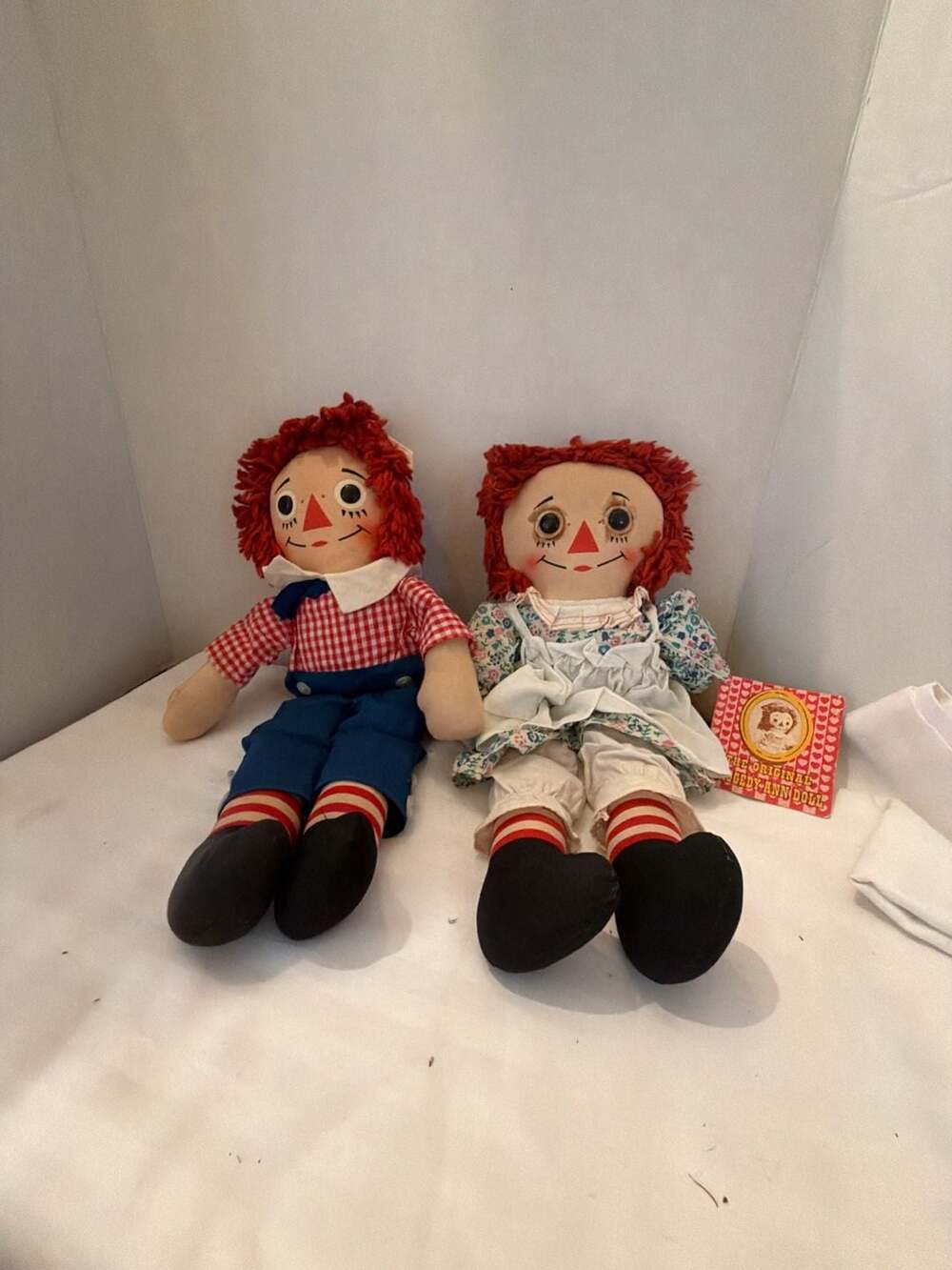 Knickerbocker Raggedy Ann and Andy Dolls Vintage Set
